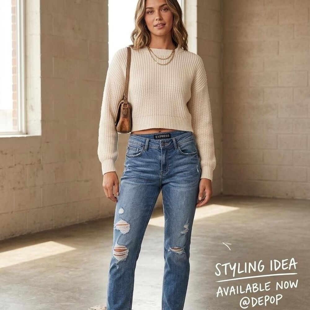Women's Express Distressed blue Jeans